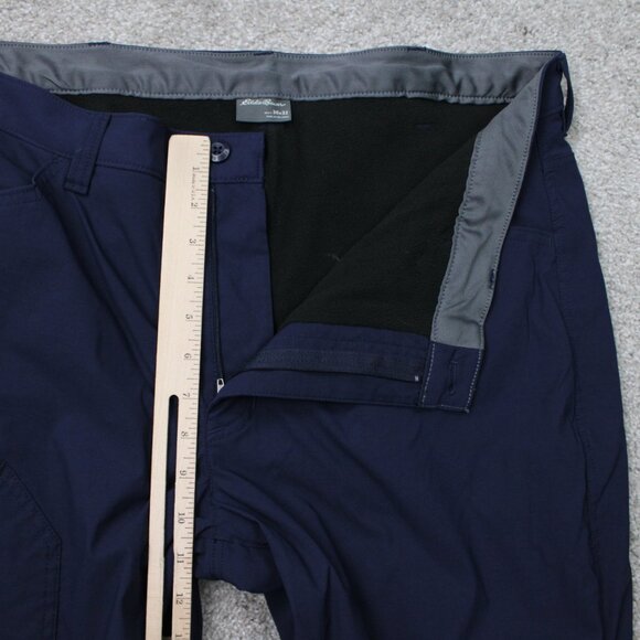 Eddie Bauer Pants Mens 38x32 Blue Fleece Lined Tech Nylon Stretch Cargo Pocket - Picture 8 of 14